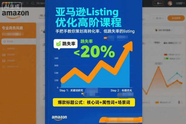 【精】亚马逊Listing优化高阶课程，手把手教你策划高转化率、低跳失率的listing