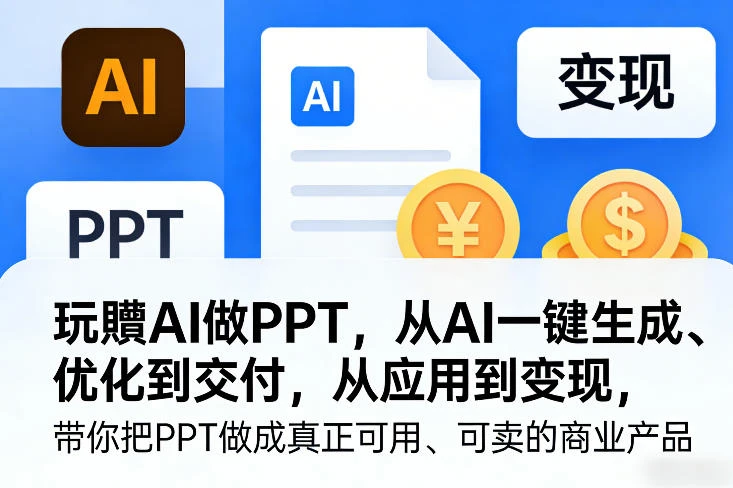 【精】玩赚AI做PPT 从生成优化到交付变现 零基础商业实战教程 【精】玩赚AI做PPT 从生成优化到交付变现 零基础商业实战教程