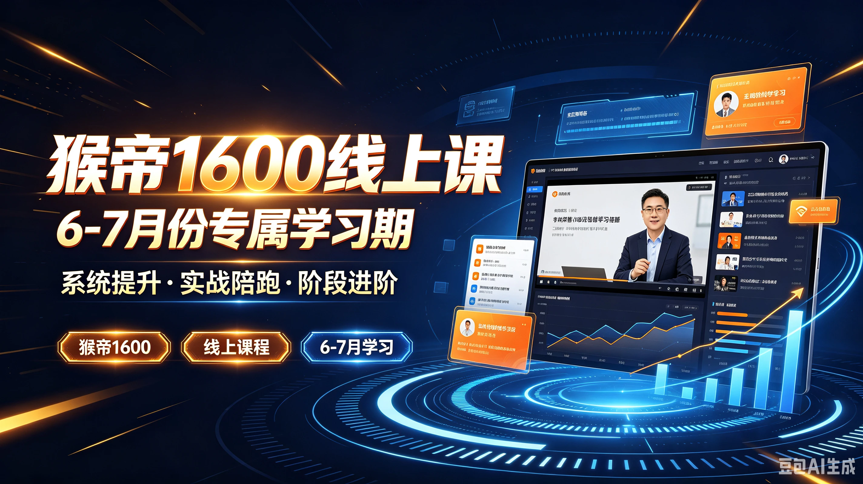 【精】猴帝1600线上课6-7月份专属学习期，系统提升·实战陪跑·阶段进阶，猴帝1600、线上课程、6－7月学习