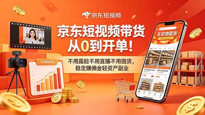 京东短视频带货从0到开单!不用露脸不用直播不用囤货,稳定赚佣金轻资产副业 京东短视频带货从0到开单!不用露脸不用直播不用囤货,稳定赚佣金轻资产副业